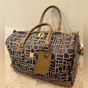 Diane von Furstenberg Vintage Overnight Bag Tote Classic DVF Brown / Tan Logo